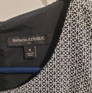 Banana Republic Factory Womens Black and White Print Sleeveless Dress